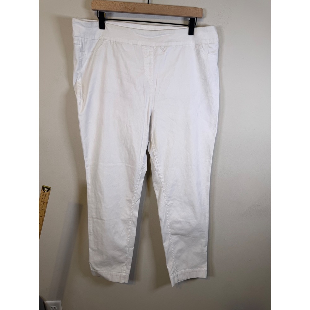 Soft Surroundings Womens Pants Pull On Elastic Waist White 1X